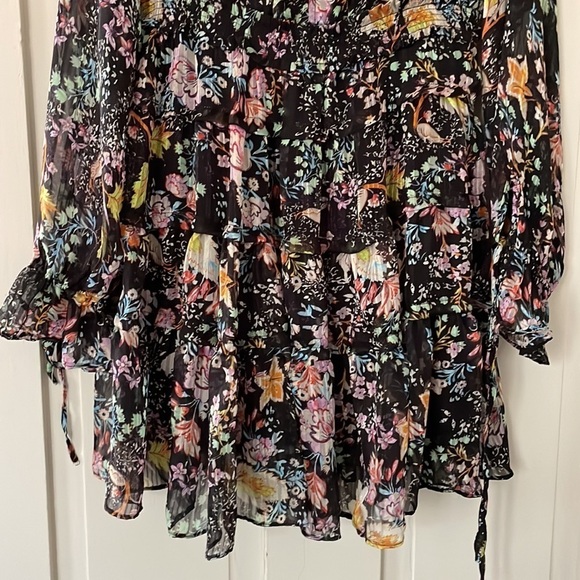 Free People Closer To The Heart Mini Dress Black Multi Floral Dress - Picture 9 of 16